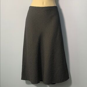 MM. LAFLEUR a line midi Black and White Polka Dot flower Skirt 8 below knee